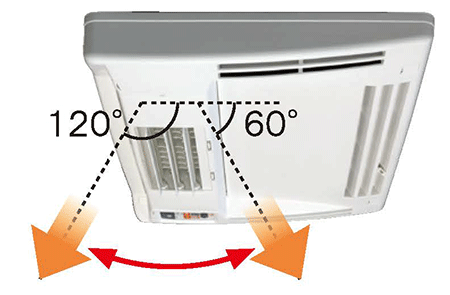 電動ルーバー調整範囲